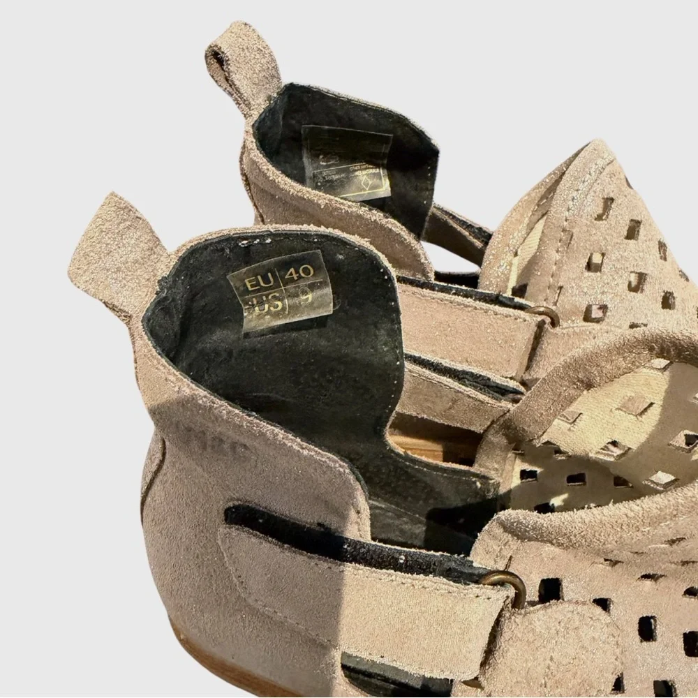 Musse & Cloud Calia Suede-Leather Bootie Stylish Tan Women's Sandals Shoes